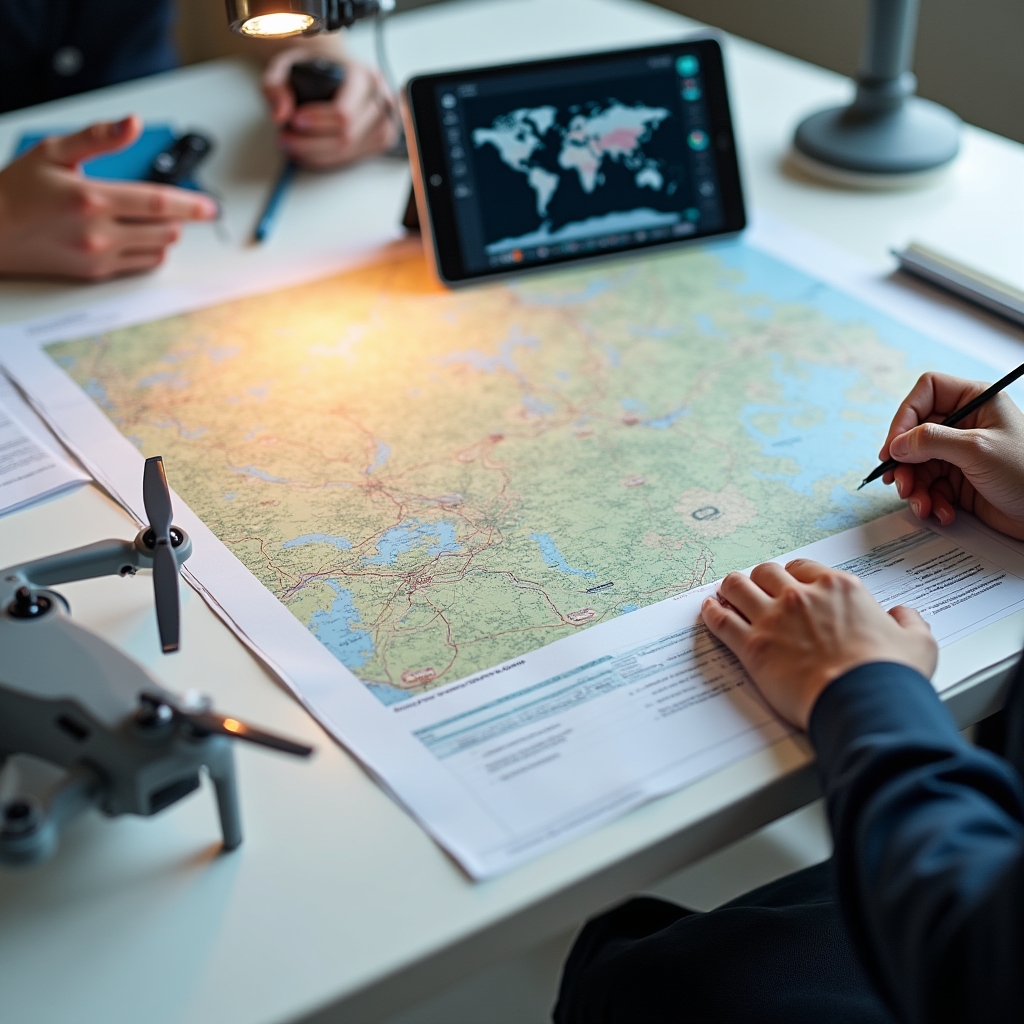 Pianificazione volo drone con mappa e normative ENAC